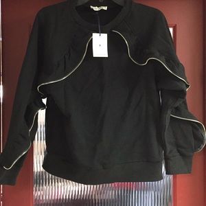 Stellah Beautiful Zipper Detail Sleeve Sweatshirt